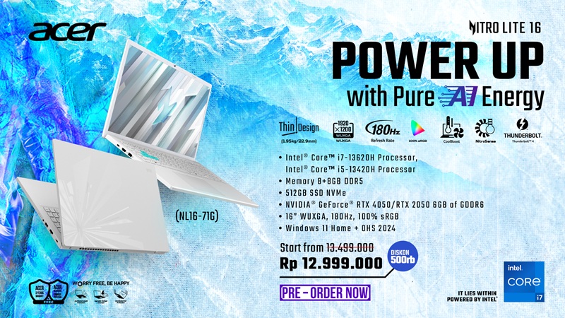 Acer Perkenalkan Nitro Lite, Laptop Gaming Tipis dengan Performa & Fitur AI Terbaik di Kelasnya!