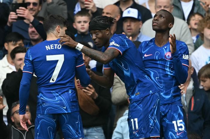 Nicolas Jackson berhasil mengakhiri paceklik golnya di Liga Inggris saat Chelsea menang tipis atas Everton, Sabtu (26/4/2025) malam WIB.