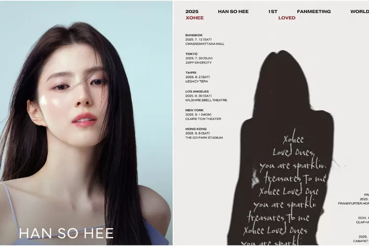 Han So Hee siap gelar tur dunia untuk fan meeting pertamanya (Kolase Instagram @9ato_ent)