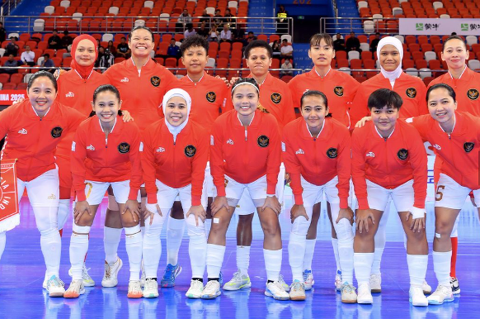 Timnas futsal putri Indonesia di Piala Asia Futsal Putri 2025 di China.