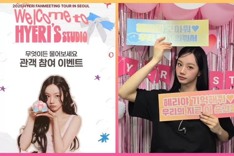 Hyeri berhasil merampungkan jadwal fanmeeting solo pertamanya di kota Seoul (Kolase Instagram @hyeri.official)