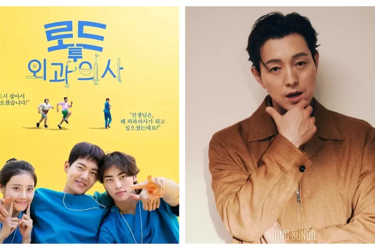 Jung Sung Il tampil sebagai cameo di drama Road to Surgeon (Kolase X @cravingfordrama X @MANOWVIP)