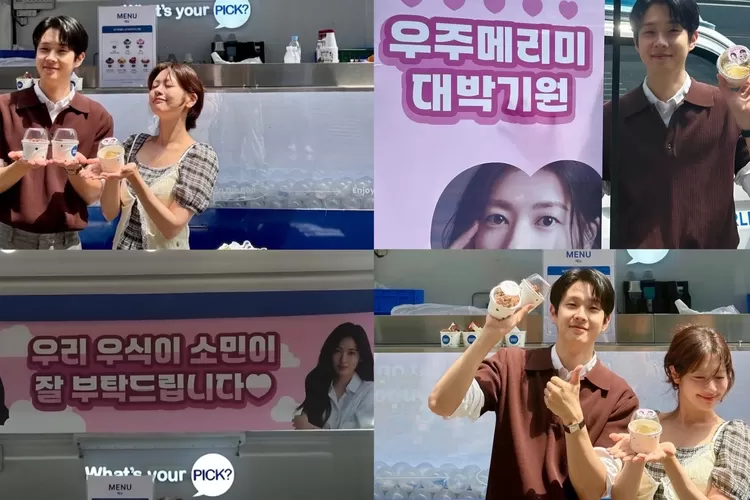 Postingan Choi Woo Sik setelah dikirimi truk es krim untuk drama terbarunya (Kolase IG @dntlrdl)
