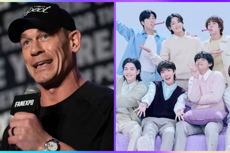 John Cena ungkap alasan mendalam di balik kekagumannya pada BTS hingga sebut member favoritnya. ( X @fanexpodallas, @bts_bighit)