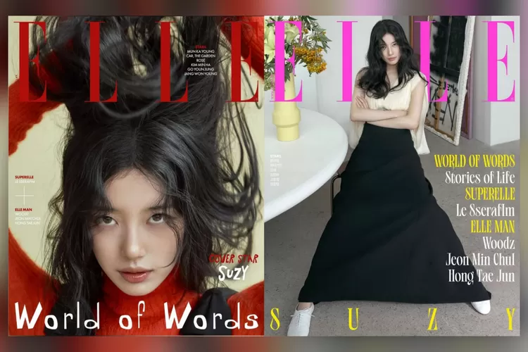 Dari balet demi kesehatan hingga harapan yang jarang terkabul, Suzy buka-bukaan di Elle Korea edisi Oktober 2025 (Kolase Instagram @ellekorea)
