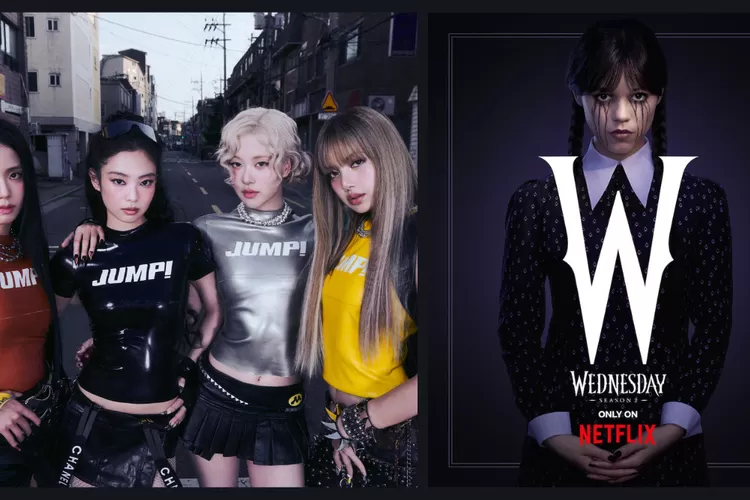 Lagu BLACKPINK Ini Tampak Muncul di Salah Satu Episode Serial Wednesday 2 (Kolase X @BLACKPINK Netflix)