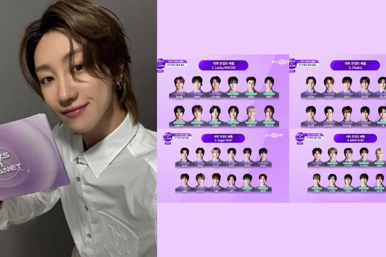 Eliminasi kedua Boys II Planet membawa kejutan dengan dimulainya Debut Concept Battle yang penuh persaingan dibawakan oleh The8. (X @pledis_17, Mnet Plus)
