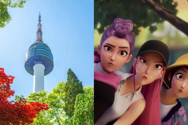 Efek Kpop Demon Hunters, Namsan Tower alami lonjakan 50 persen kunjungan wisatawan asing (Kolase Instagram @dynastykorea @netflixkr)