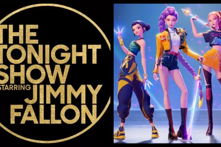 HUNTRX Kpop Demon Hunters akhirnya debut di The Tonight Show Amerika dengan penampilan live perdana Golden (Kolase X / Twitter @FallonTonight, NewDaily)